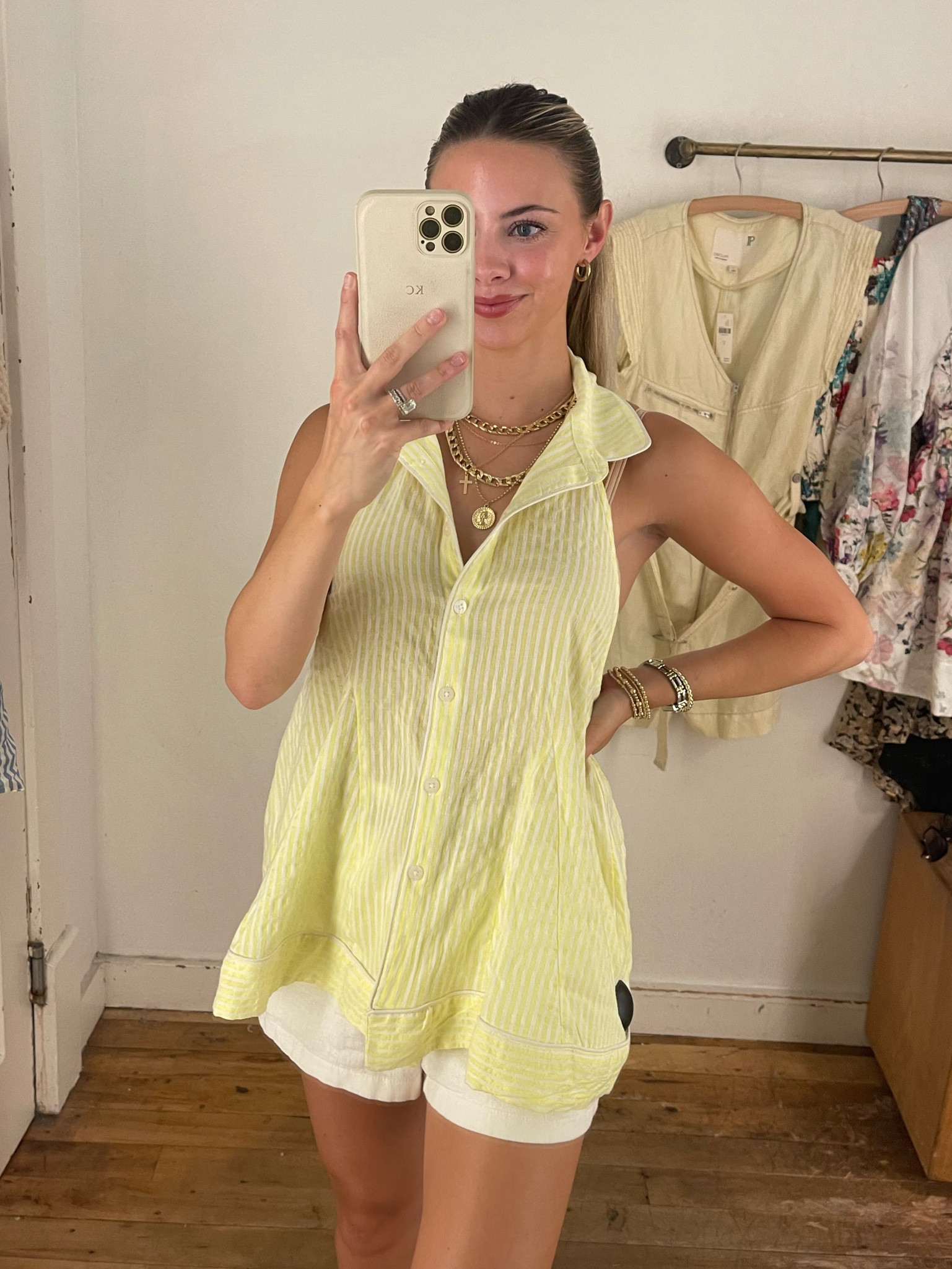 Found the cutest shirt at Anthropologie!!!! It’s halter neck with an open back! 