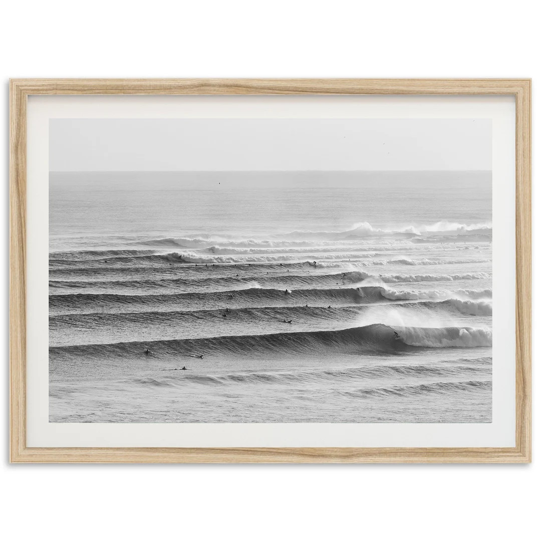 Fine Art Surf Print Black and White Ocean Waves Beach House Framed Fine Art Photography Wall Deco... | Etsy (US)