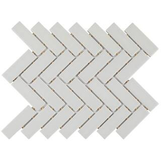 Restore Matte Stone Gray Herringbone 9 in. x 12 in. x 6.35 mm Glazed Ceramic Mosaic Tile (0.6 sq.... | The Home Depot