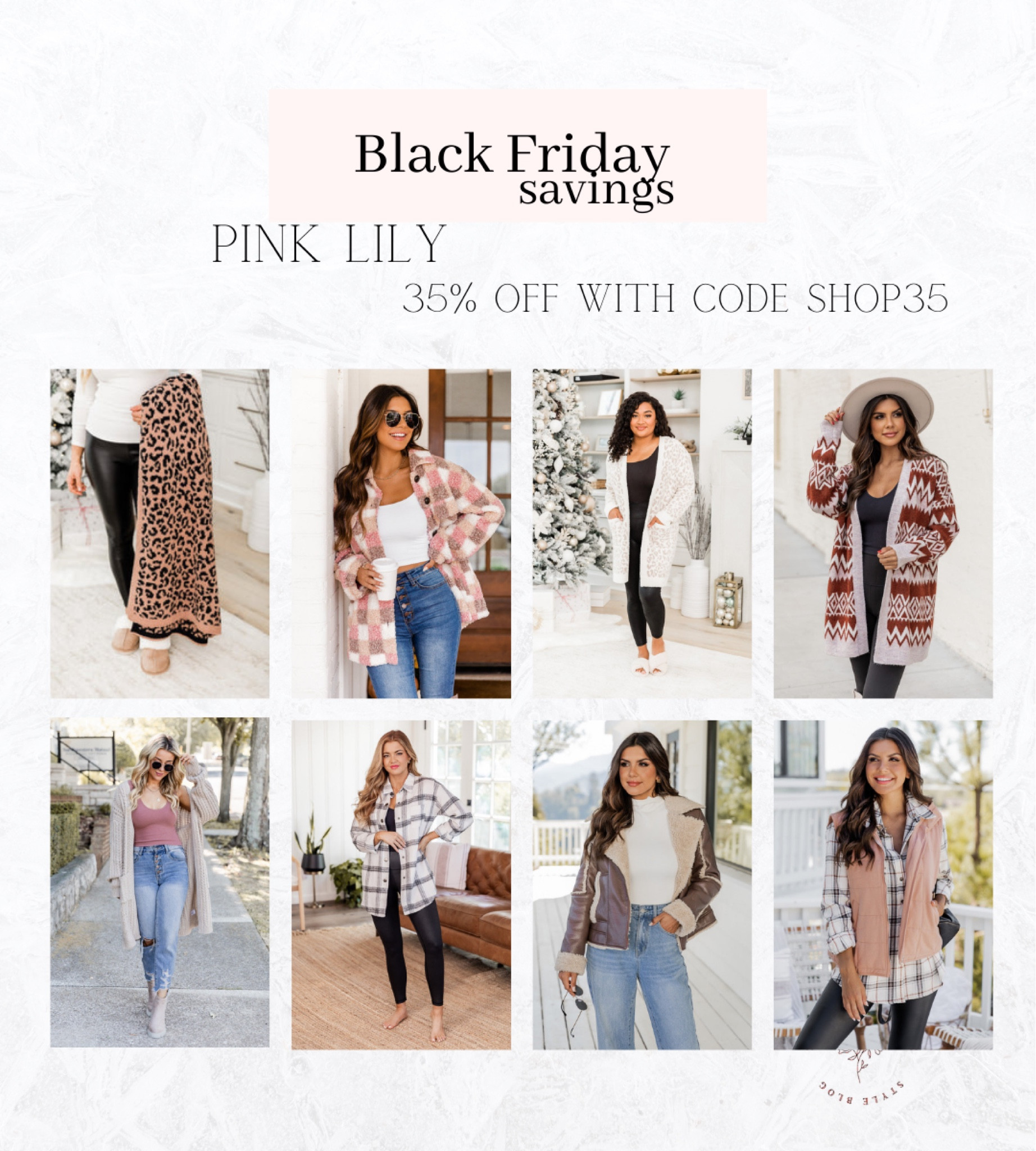 35% off side wide with code Shop35 at pink lily 



#LTKunder100 #LTKCyberweek #LTKsalealert
