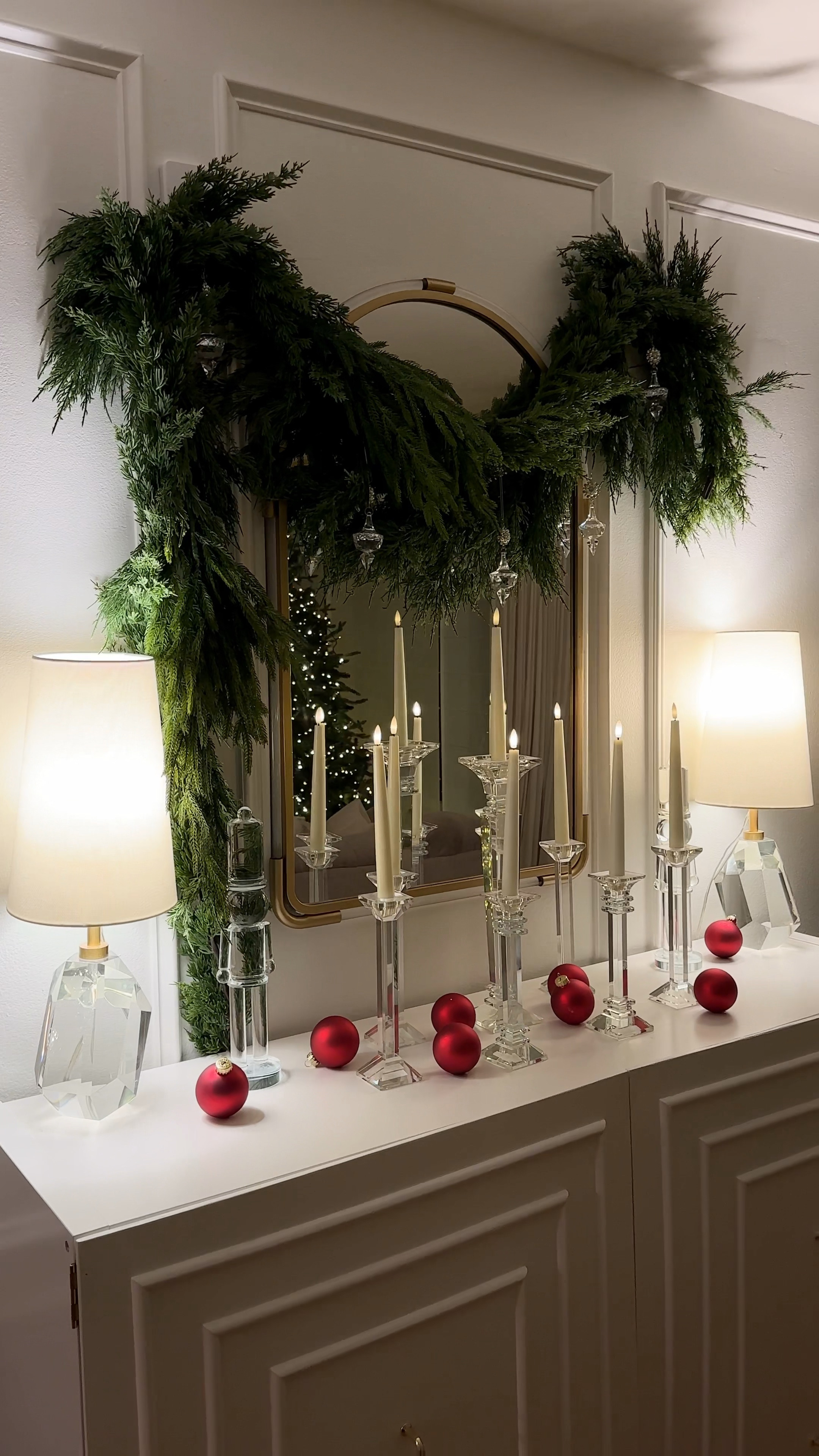 Christmas Entryway table top decor 

#LTKHome #LTKSeasonal #LTKHoliday