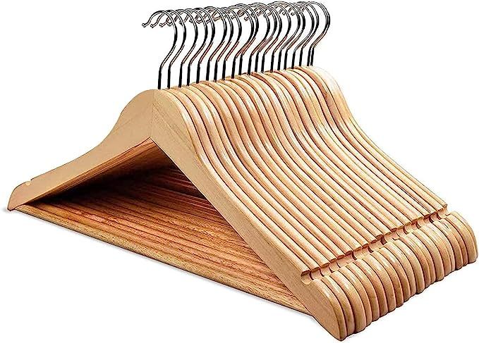 HOUSE DAY Wooden Hangers 20 Pack Wood Clothes Hangers Smooth Finish Wooden Coat Hangers for Close... | Amazon (US)