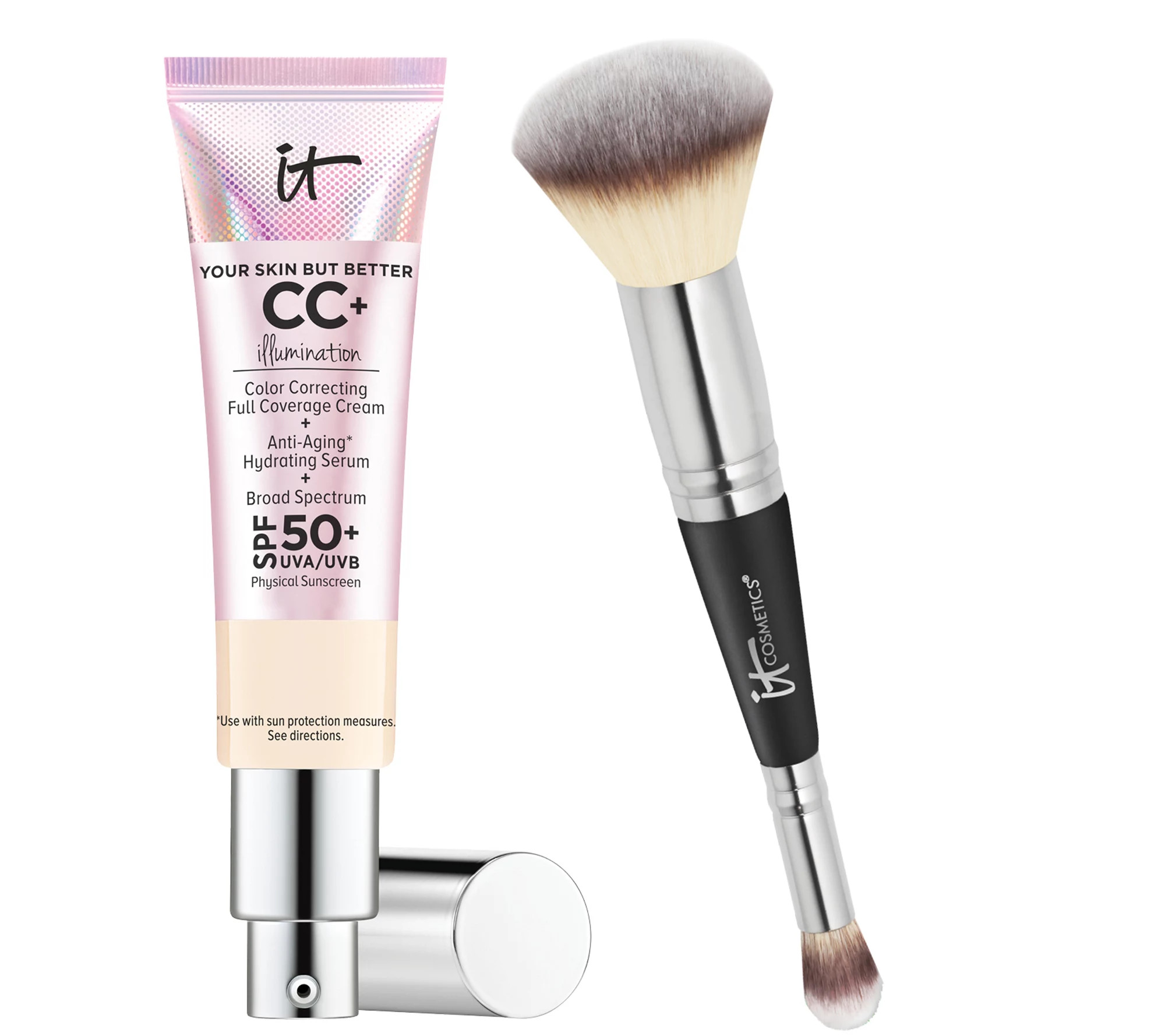 IT Cosmetics CC+ Cream Illumination SPF50 w/ Luxe Brush | QVC