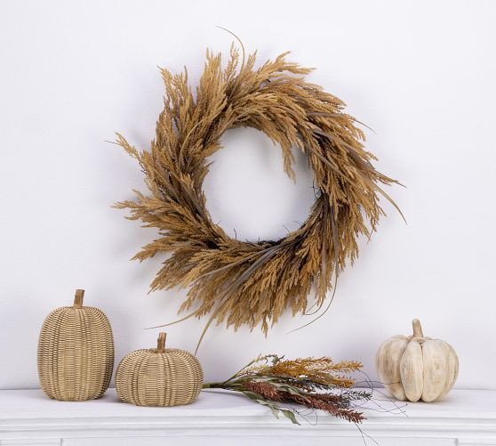 Faux Pampas Grass Wreath - 28" | Pottery Barn (US)