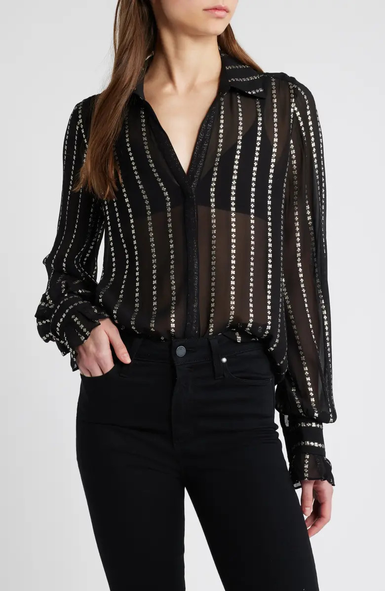 Sosa Metallic Stripe Shirt | Nordstrom