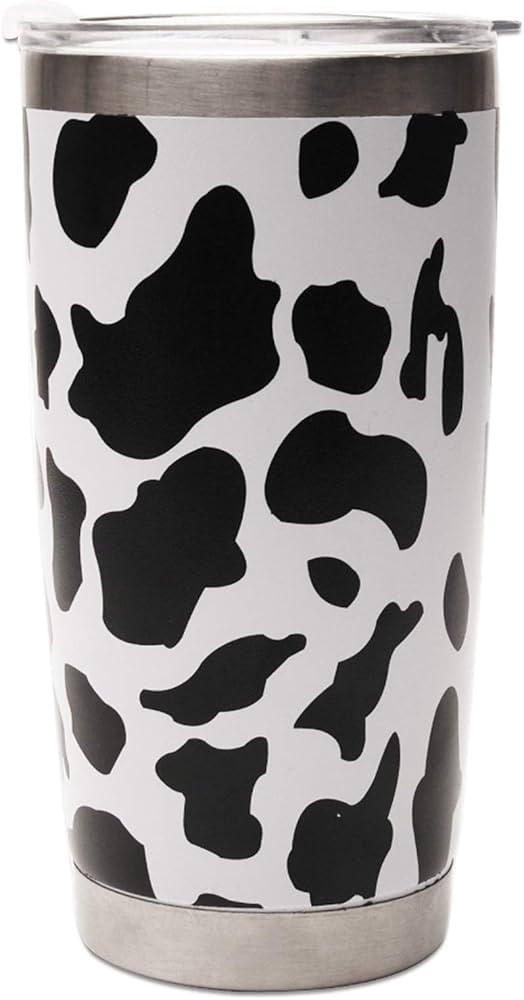 BLANKSMALL Tumbler with Lid, Insulated Water Bottle Iced Coffee Mug (20 oz Cow Print), 1 Count (P... | Amazon (US)