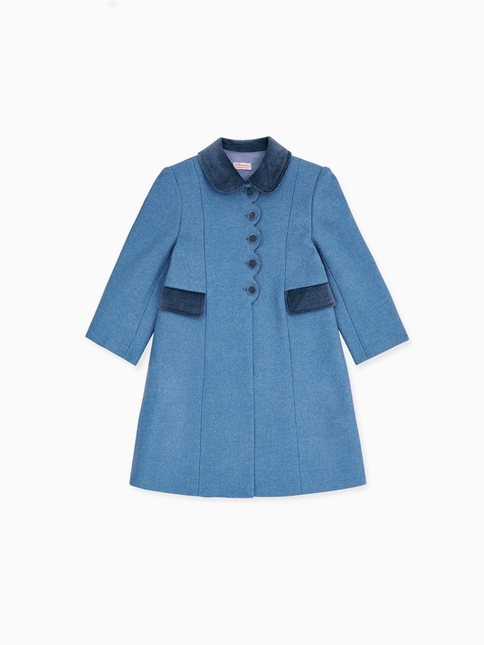 Blue Anisa Girl Coat | La Coqueta
