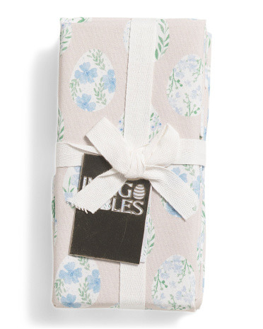 Set Of 4 Floral Easter Egg Napkins | TJ Maxx