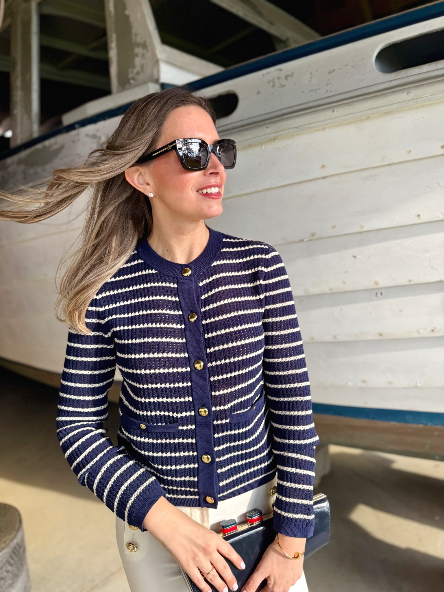 🛥️⚓️ This outfit had me feeling like I stepped right off a boat! Stripes, gold details, and crisp white pants are my forever spring staples. They never go out of style and make getting dressed so easy.

Whether you’re headed to brunch, the boardwalk, or just need something chic for everyday—this look is classic, comfortable, and effortlessly pulled together. I linked everything for you on LTK! ⚓️✨

#LTKPetite #LTKOver40 #LTKSeasonal
