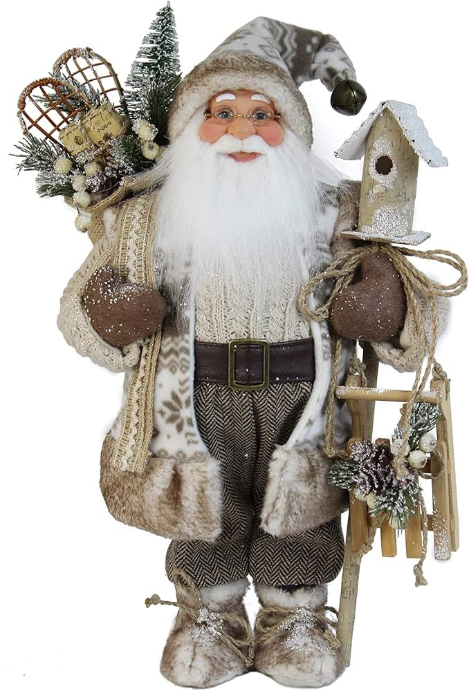 Windy Hill Collection 16" Inch Standing Woodland Birdhouse Santa Claus Christmas Figurine Figure ... | Amazon (US)