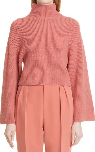 LAPOINTE Funnel Neck Rib Merino Wool Sweater | Nordstrom | Nordstrom