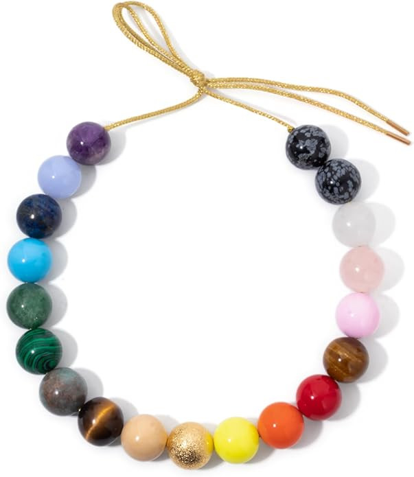 Dyale 20cm Nature Stone Colorful Necklace For Women Rainbow Color Choker | Amazon (US)