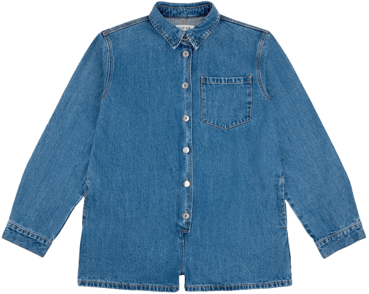 Long Sleeve Denim Romper | Parke