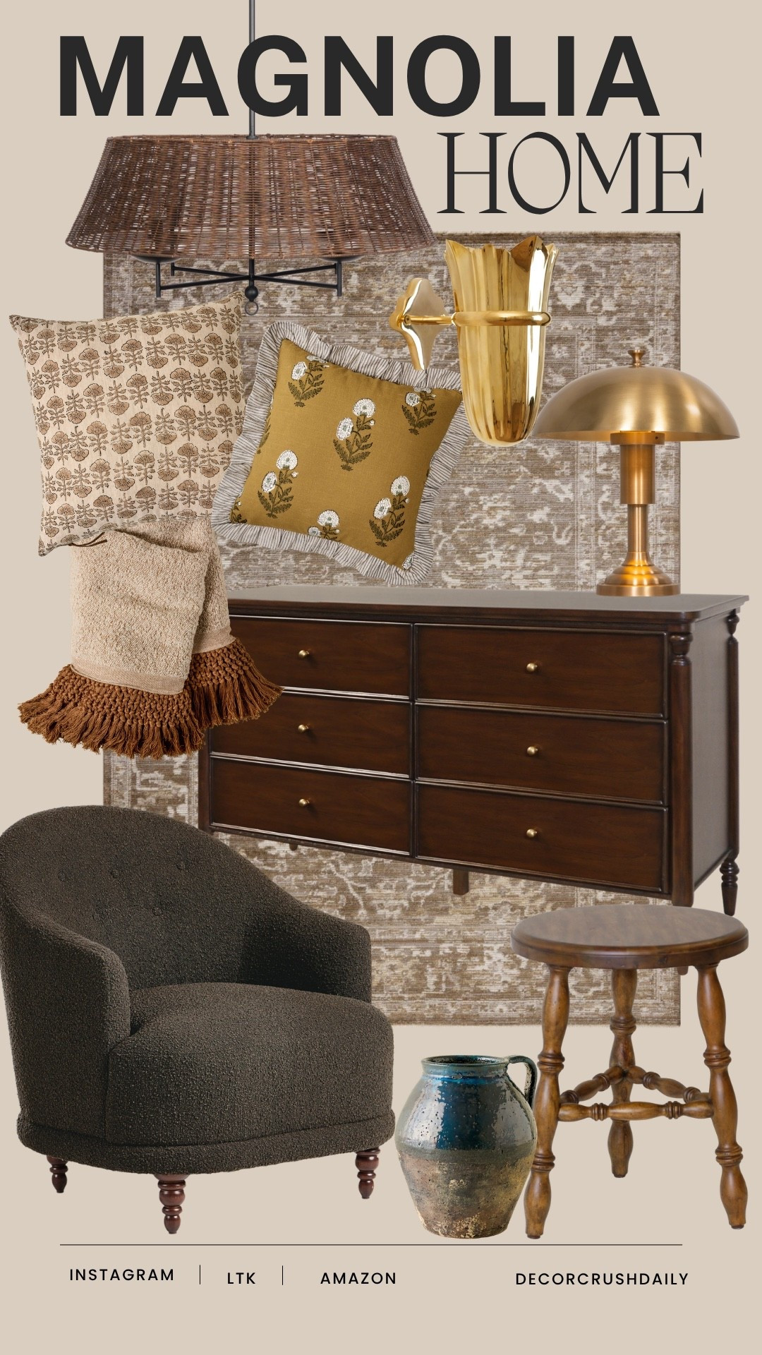 #MagnoliaHome #JoannaGainesStyle #FarmhouseDecor #ModernFarmhouse #TraditionalHome #TransitionalDecor #NewTraditional #GrandmillennialDecor #VintageInspired #AntiqueDecor #CuratedHome #LTKHome #LTKUnder100 #LTKFinds #BlockPrintPillow #FloralPillow #FringedPillow #DecorativePillow #ThrowPillow #TossPillow #BlockPrintTextiles #TasseledThrowBlanket #WovenThrow #FringedThrow #AccentBlanket #WovenPendantLight #RattanChandelier #BrassTableLamp #DomeTableLamp #GoldWallSconce #BrassSconce #WallLight #DarkWoodDresser #6DrawerDresser #BedroomFurniture #DarkWoodChestOfDrawers #MedallionRug #TraditionalAreaRug #DistressedRug #VintageLookRug #BoucleChair #DarkBoucleArmchair #BarrelBackChair #AccentChair #CozyChair #VintageCeramicVase #BlueGreenJug #WeatheredVase #RusticPottery #DarkWoodStain #AntiqueBrass #GoldHardware #Rattan #Woven #Boucle #TeddyFabric #DistressedFinish #WeatheredPatina #BlockPrint #LivingRoomIdeas #BedroomDecor #EntrywayIdeas #DiningRoomInspiration #HomeDecorHaul #DecorInspiration #RoomRefresh #InteriorStyling #GetTheLook #ShopTheRoom #HomeDecorInspo

#LTKHome #LTKSaleAlert #LTKSeasonal