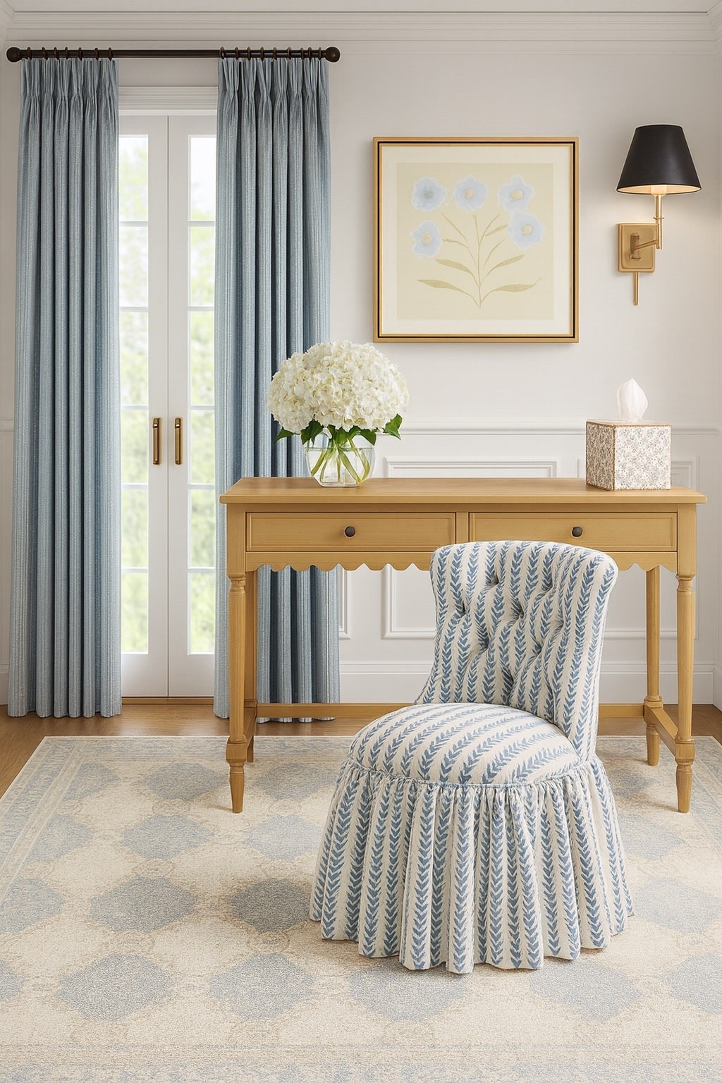 Own and love this chair! Super comfortable and well made. Home office, desk chair, office decor, Grandmillennial home, blue and white home

#LTKStyleTip #LTKHome