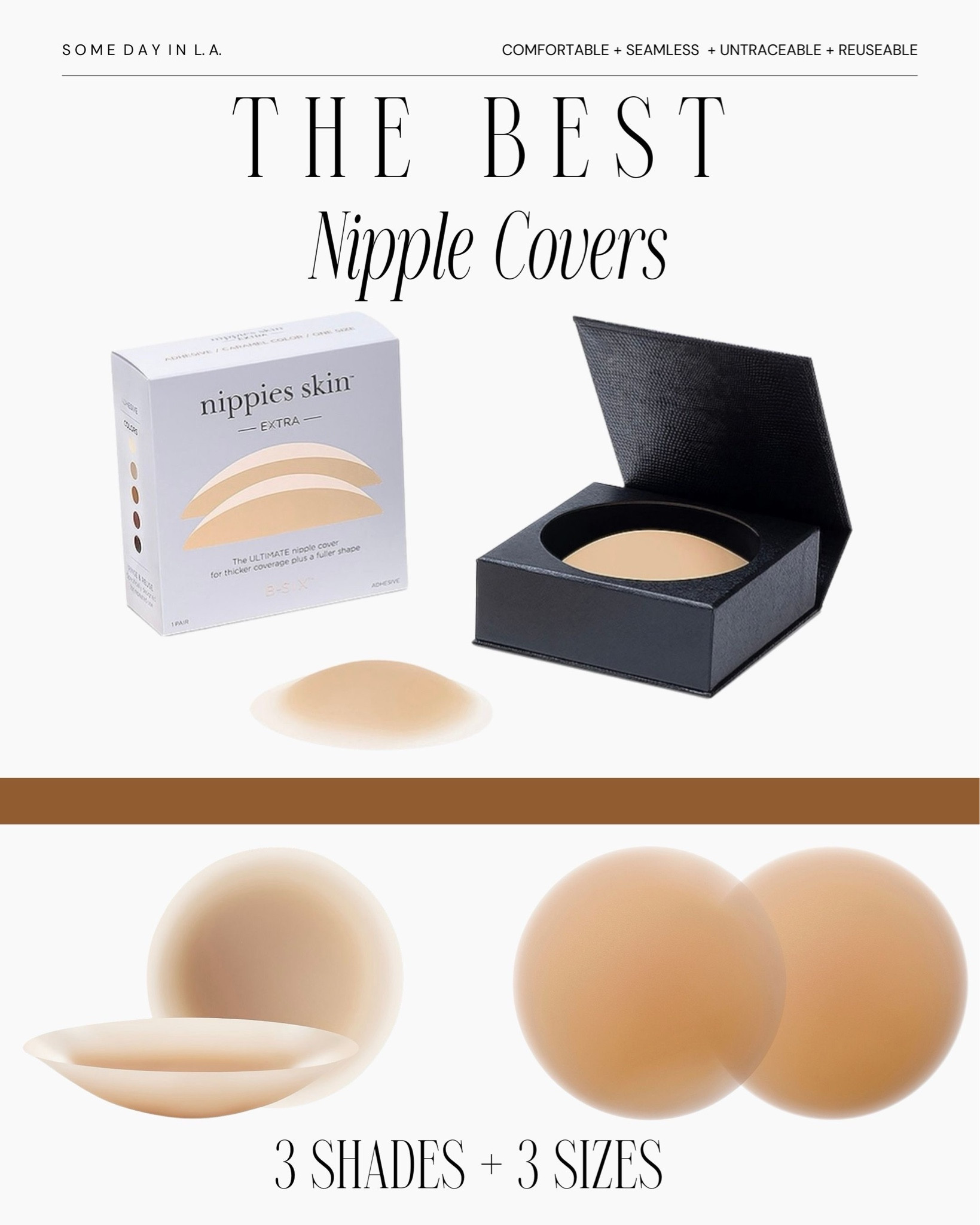 The BEST nipple covers ever by Bristol 6.

I’ve tried them all and these are the only ones that work for me. They come in different sizes and colors! 🫶🏽🫶🏽

#LTKParties #LTKWedding #LTKFindsUnder50