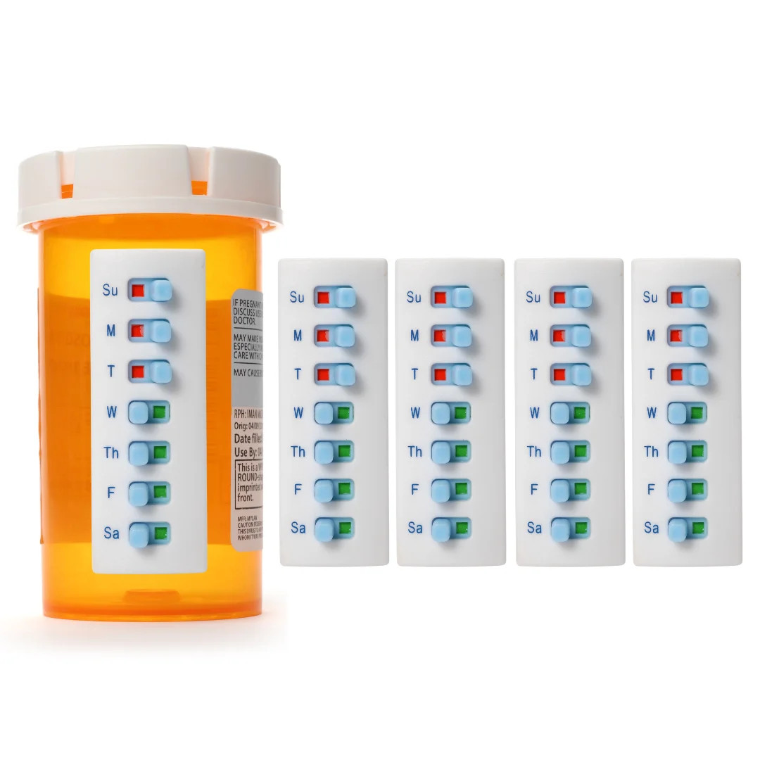 5 Pack Medication Tracker and Reminder, Take-n-Slide Reusable Pill Trackers, Attach to Your Bottl... | Walmart (US)