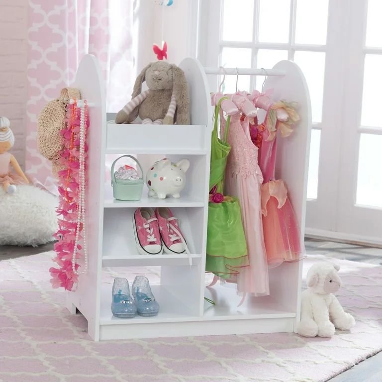 KidKraft Wooden Fashion Pretend Station, Kids Storage, White, for Ages 3+ - Walmart.com | Walmart (US)