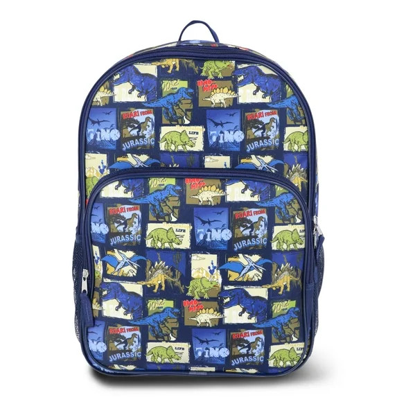 Wonder Nation Boys' 16" Greetings From Jurassic Dinosaur Backpack, Navy | Walmart (US)
