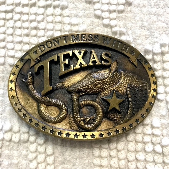Texas Belt Buckle with Armadillo Design Brass | Poshmark