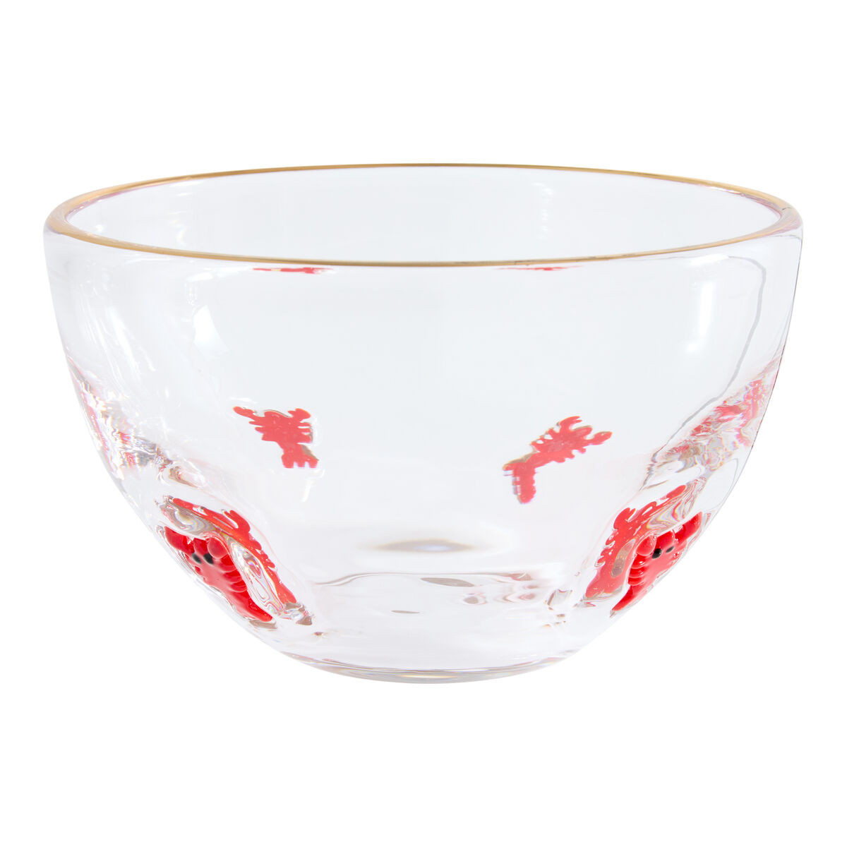 Charm Inlay Glass Bowl in Lobsterwithgoldrim by World Market | World Market
