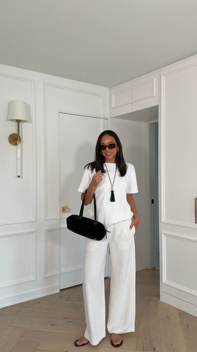 Aritzia SALE! Everything is 20-50% OFF for their summer sale! These are my favorite trousers for travel, work, and the weekend. Thye're super comfortable, don't wrinkle and are stain resistant!! Wearing size S white tee and size S white pants (light birch) 

summer outfit, summer style, date night outfit, dinner outfit, casual outfit, vacation outfit, errands outfit, work from home outfit, mom outfit, postpartum outfit, travel outfit, airport outfit

#LTKSaleAlert #LTKTravel #LTKWorkwear