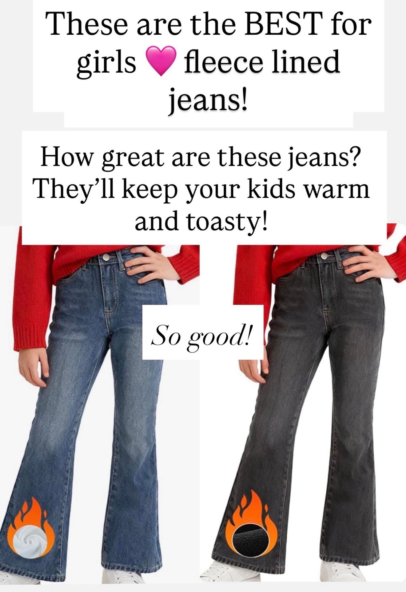 Fleece lined jeans for girls 

#LTKKids