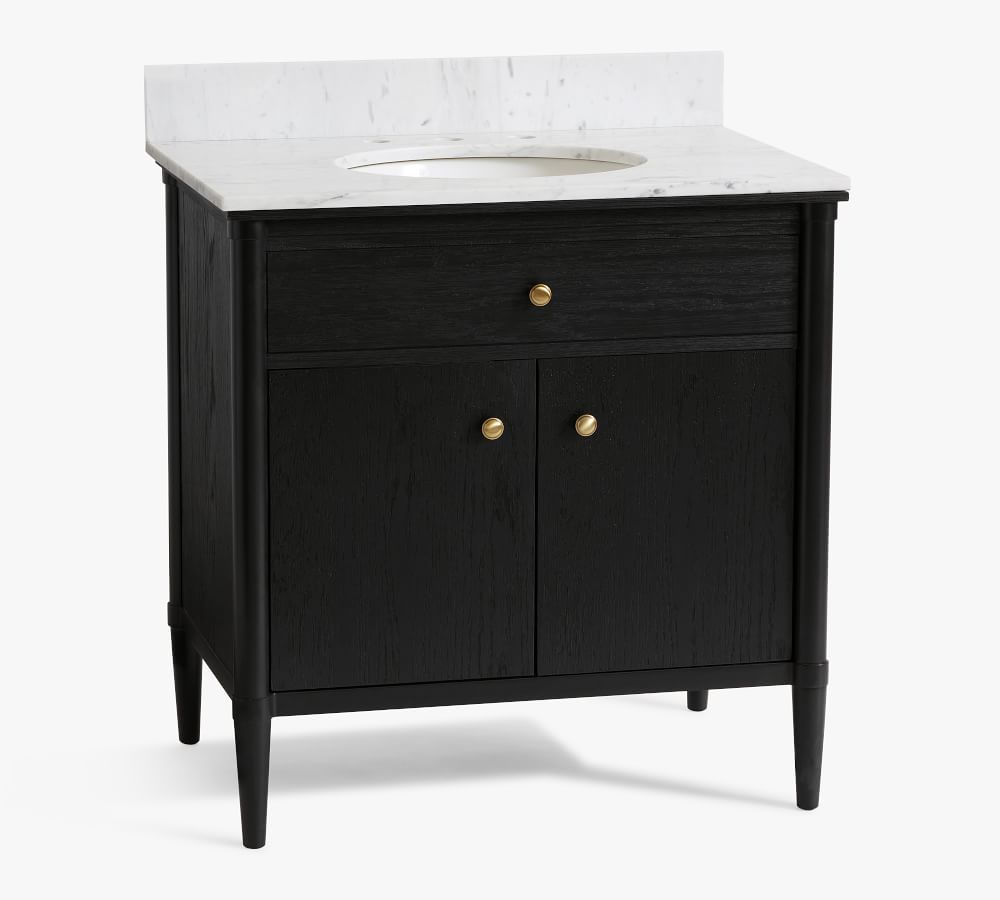 Black Harlow Single Sink Vanity, 32&amp;quot; | Pottery Barn (US)