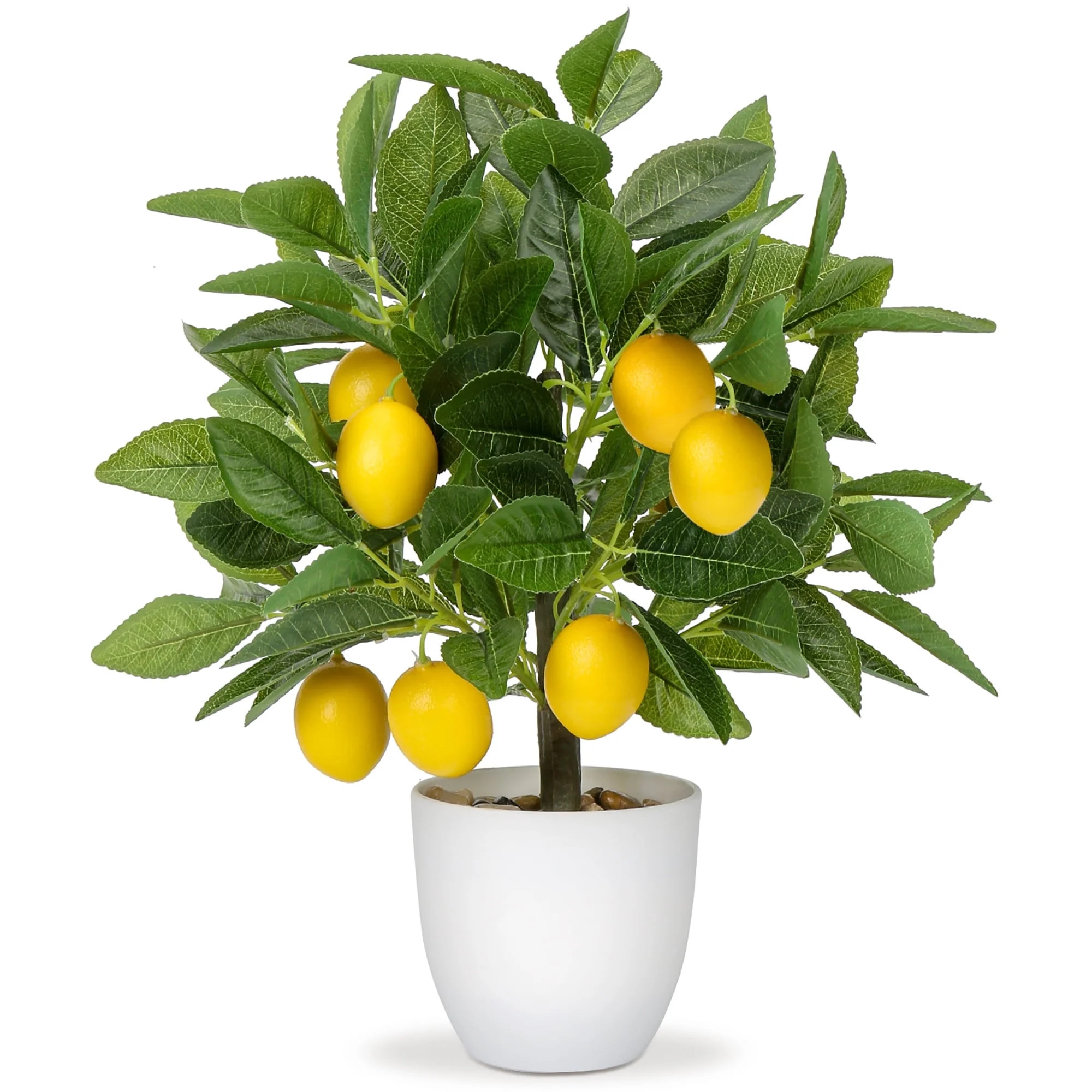 15.7 inches Lemon Tree Artificial Potted Plants Fake Lemons Citrus Tree with White Pot, 7 Lemon F... | Walmart (US)