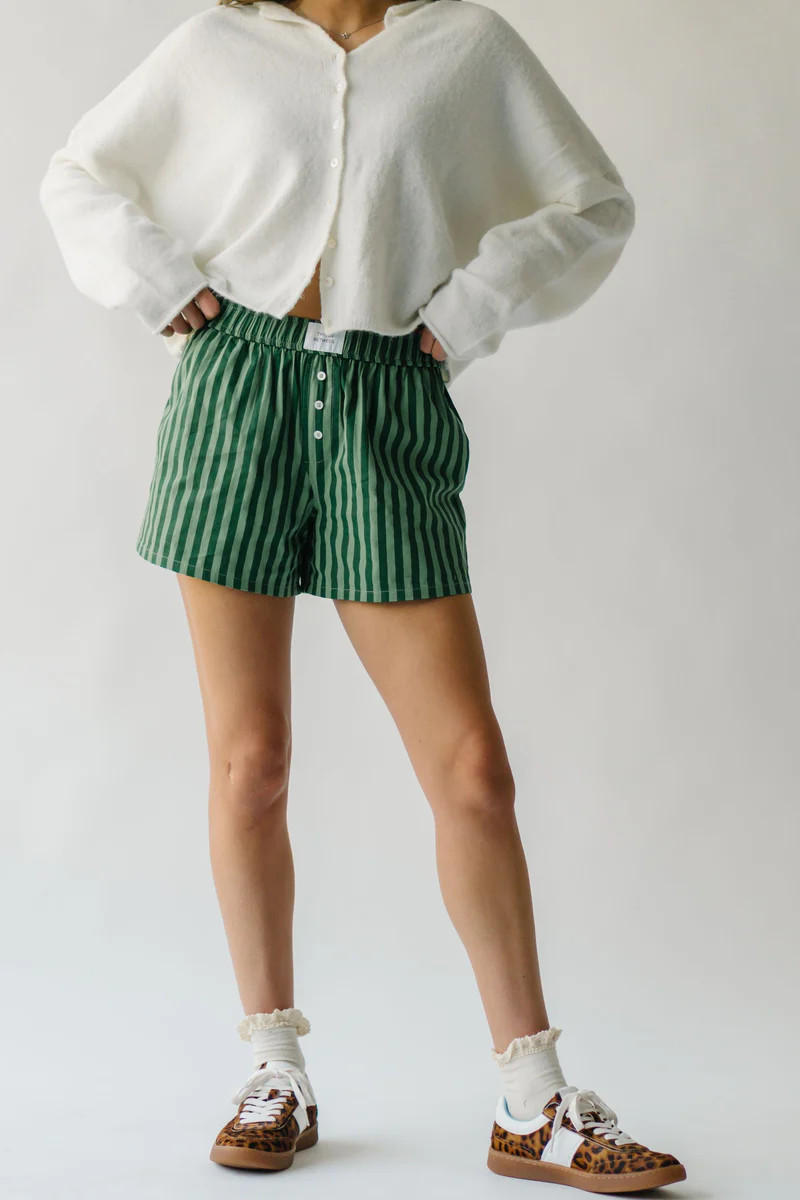 The Santho Striped Boxer Shorts in Green | Piper & Scoot
