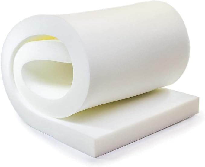 AK TRADING CO. Professional 2" Thick, 18" Wide X 72" Long Regular Density Upholstery Foam, White | Amazon (US)