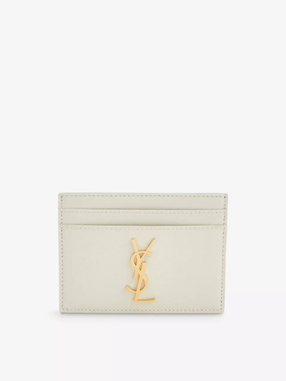 SAINT LAURENT Monogram leather card holder | Selfridges