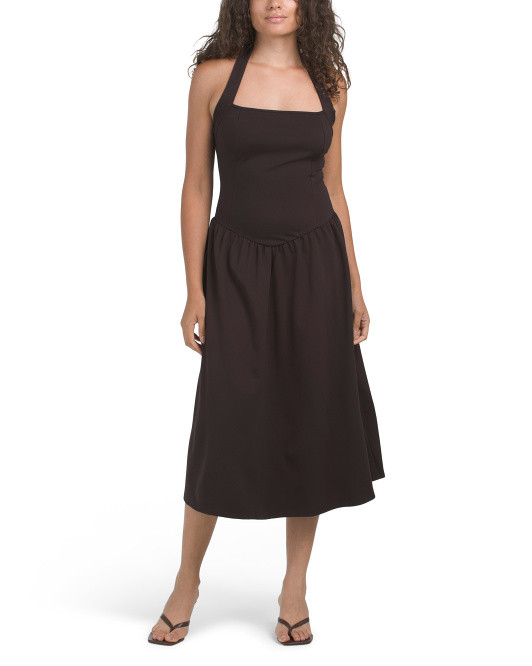 Drop Waist Halter Neck Midi Dress | TJ Maxx