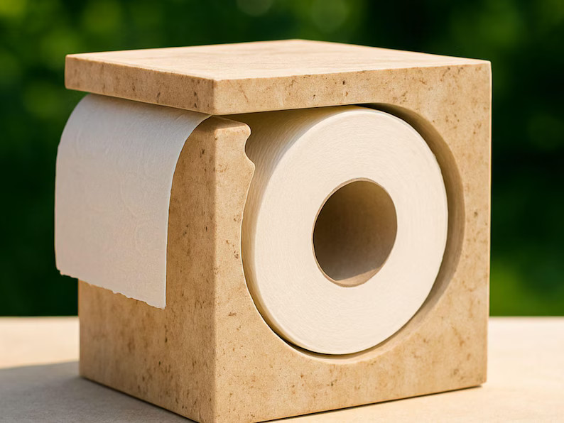 Handmade Travertine Stone Toilet Paper Holder: Luxury Bathroom Decor - Etsy | Etsy (US)