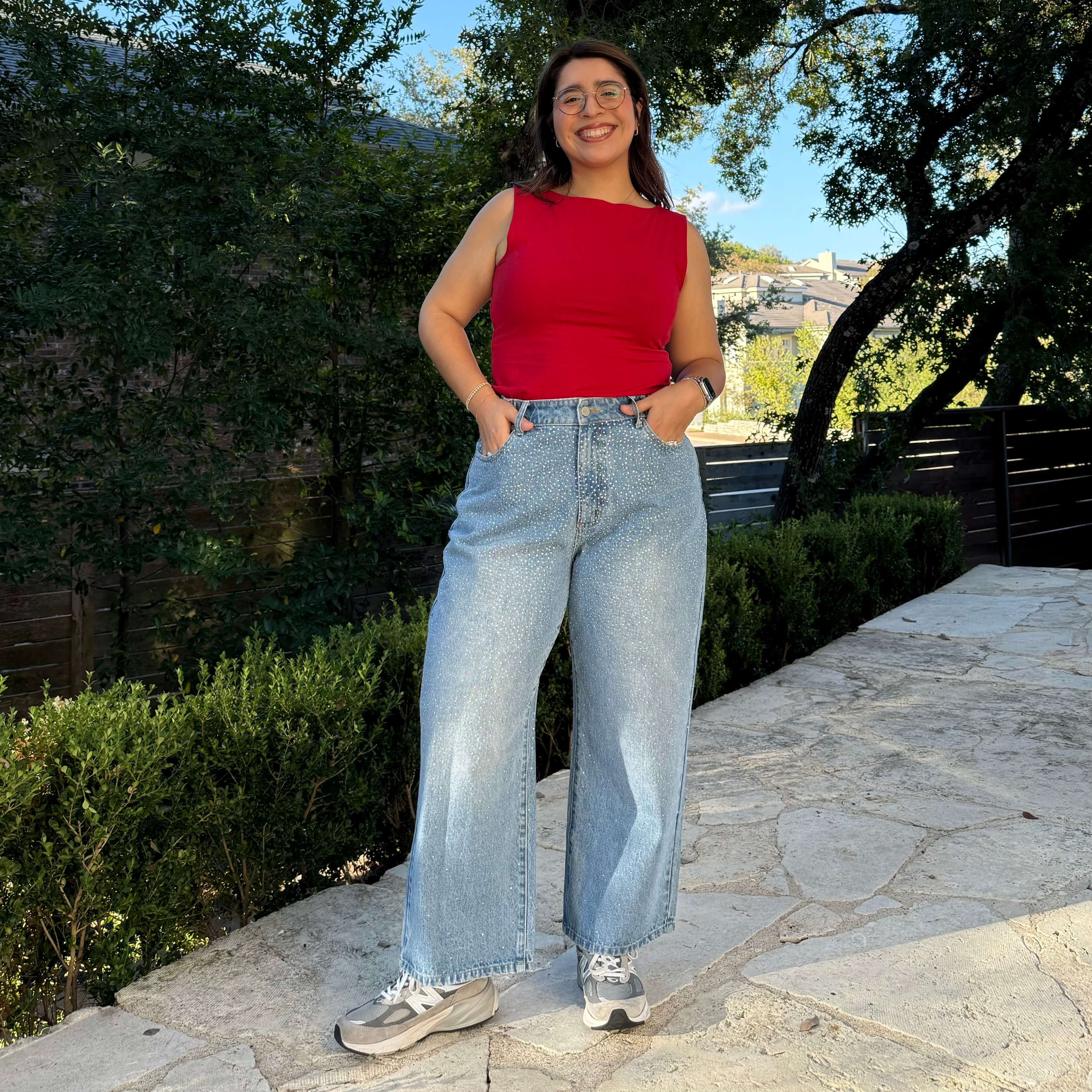 26" Inseam Sparkle Jeans - Light Wash | Shiny by Nature