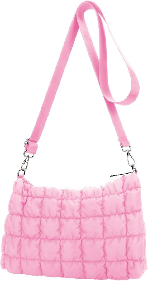 E-Tree Quilted Crossbody Bags for Women Men, Puffer Handbag Purse with Shoulder Strap | Amazon (US)