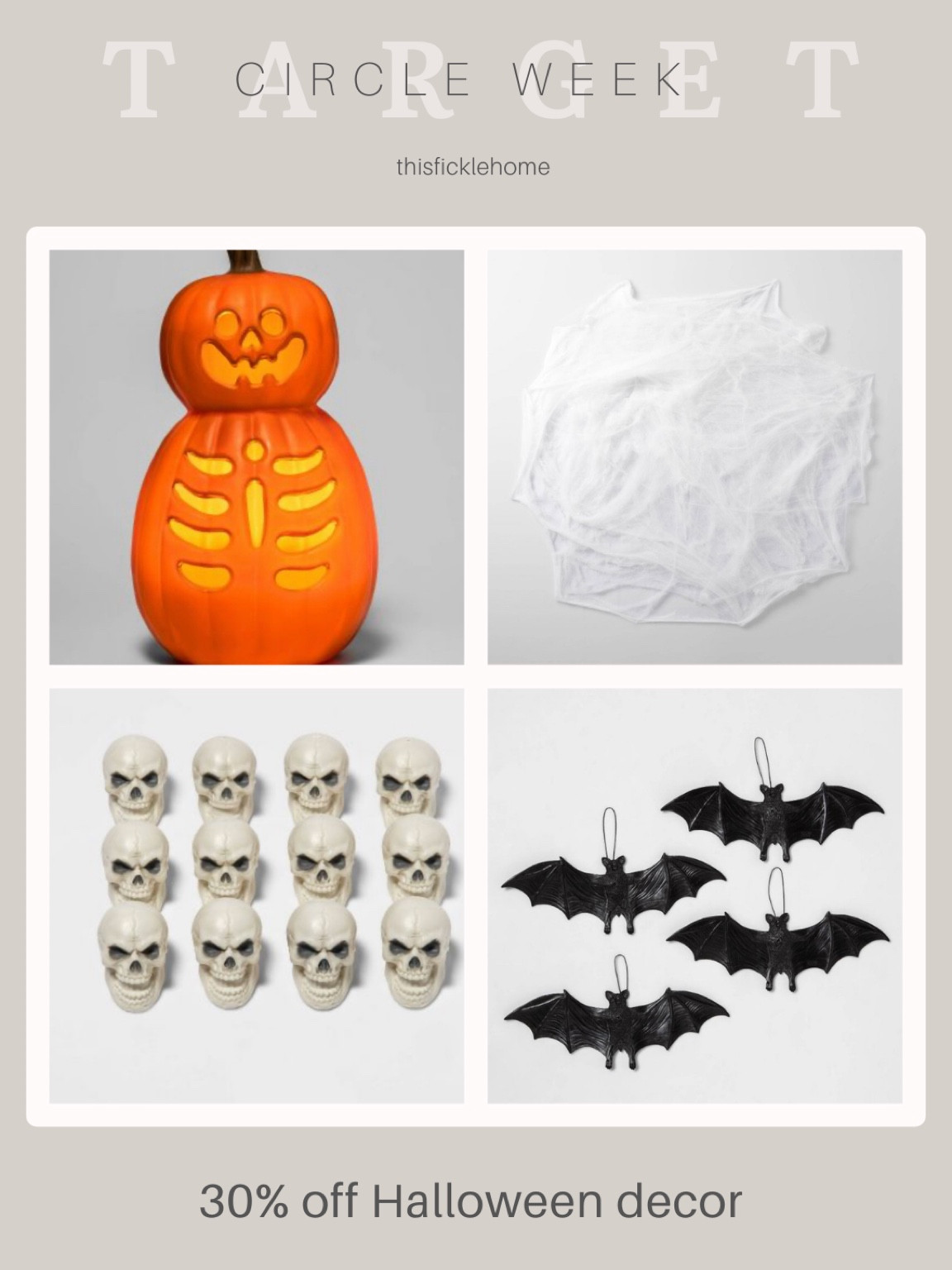Light up pumpkin, hanging bats, spiderwebs, skulls, Halloween decor, Halloween front porch, Target circle offer.

30% off thru 10/7.

#LTKhome #LTKHalloween #LTKsalealert