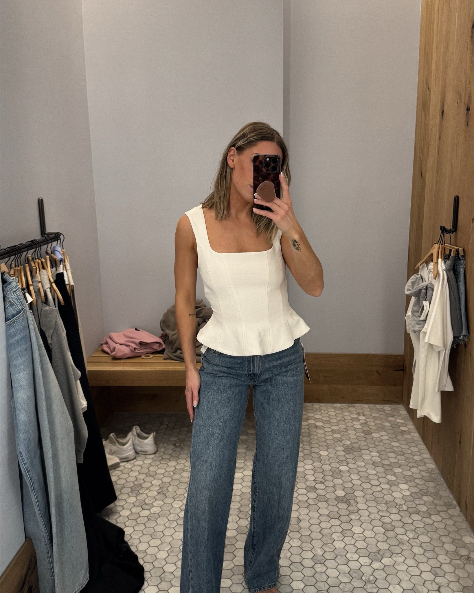 Aritzia try on, brought over half of this home & half the rest sitting in my cart online 🫣🤩 
(Jeans are size 25, tops are size small, dress is a size 2, denim shirt is xs, & sweat set is size small!)

#LTKSeasonal #LTKStyleTip