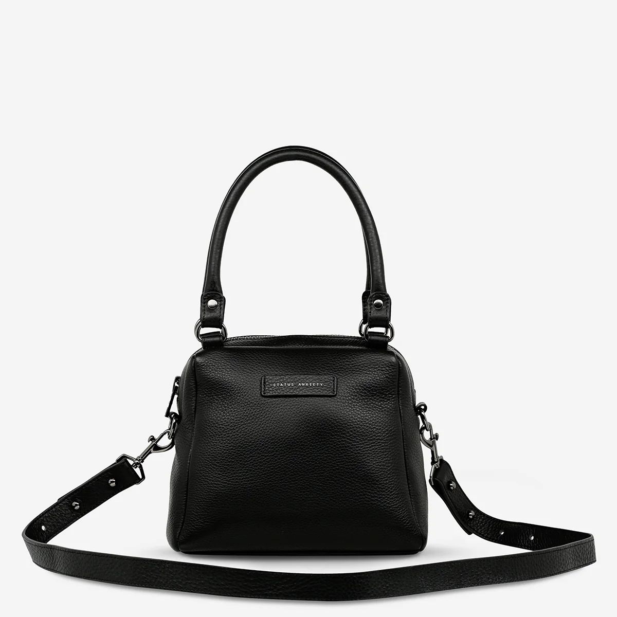 Mini Mountains Women's Black Leather Handbag | Status Anxiety® | Status Anxiety 