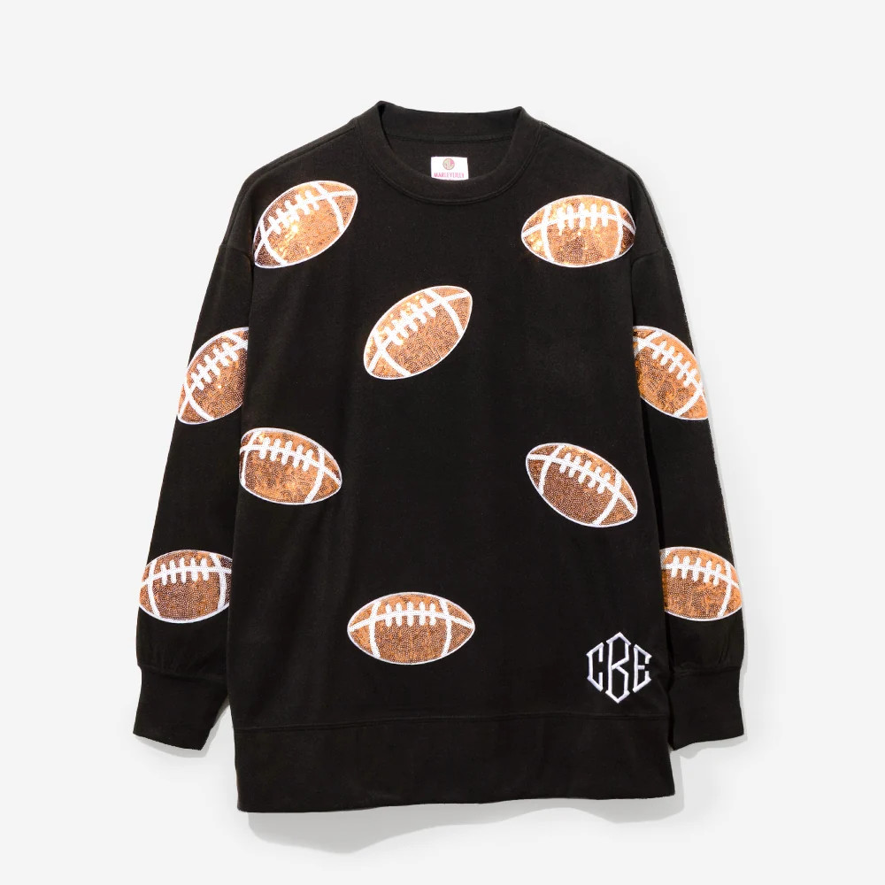 Personalized Sequin Sports Sweatshirt | Marleylilly | Marleylilly