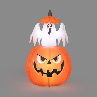 5' Lit Animated Rising Ghost Halloween Inflatable Decoration Orange - Hyde and EEK! Boutique™ | Target
