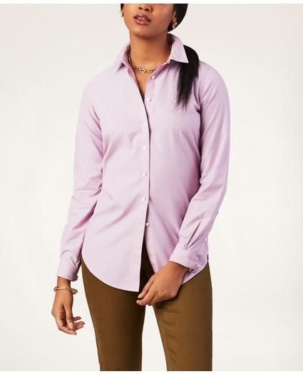 Non-Iron Classic-Fit Striped Stretch Cotton Poplin Shirt | Brooks Brothers