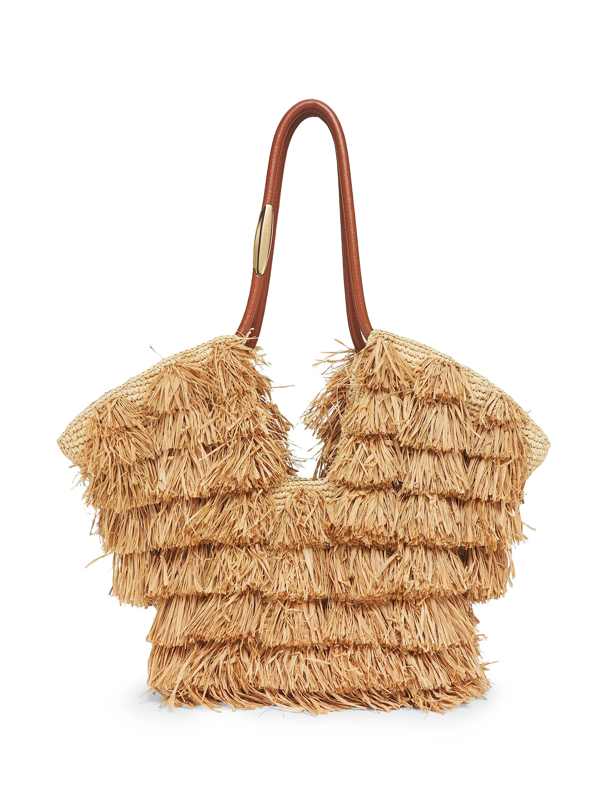 Medium Goldentime Fringed Raffia Tote Bag | Saks Fifth Avenue