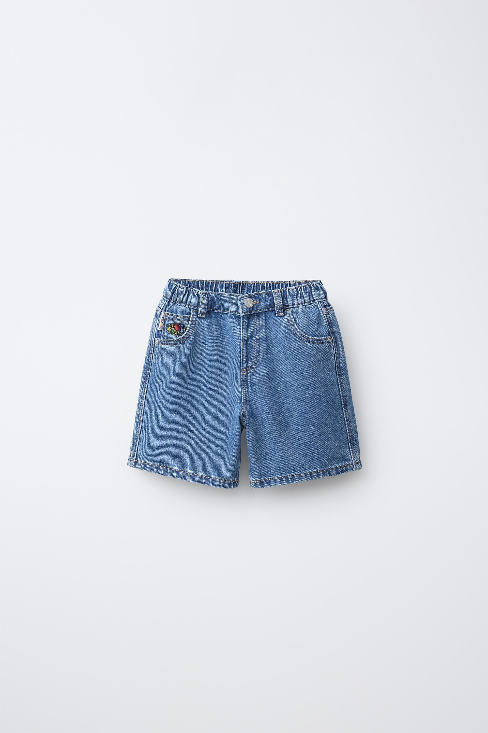 Zara - Fruit Of The Loom™ Denim Bermuda Shorts - Mid-Blue - 6 Years (45,2 Inches) - Kids | Zara US