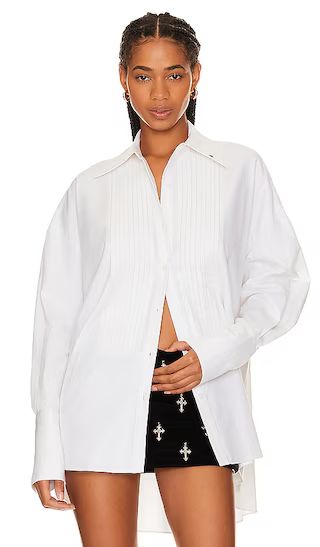 Almudena Oversized Button Up Shirt in Ivory | Revolve Clothing (Global)