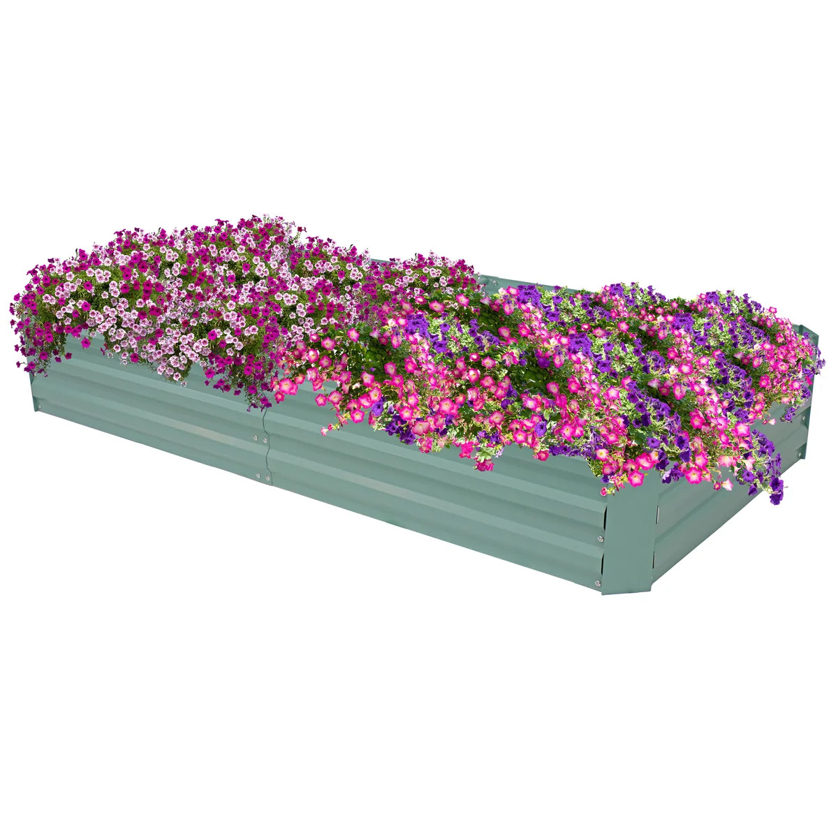 Sunnydaze Galvanized Steel Rectangle Raised Garden Bed | Sunnydaze Decor