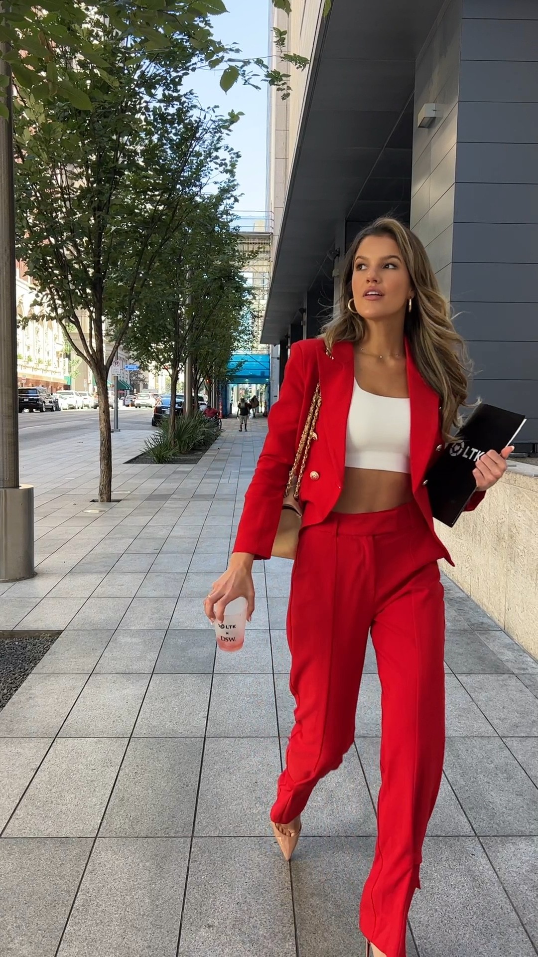 Red pant suit and blazer outfit with white commando top. #workwear #blazer #workpants #trousers #revolve #walmart #comando 

#LTKworkwear #LTKstyletip #LTKSeasonal