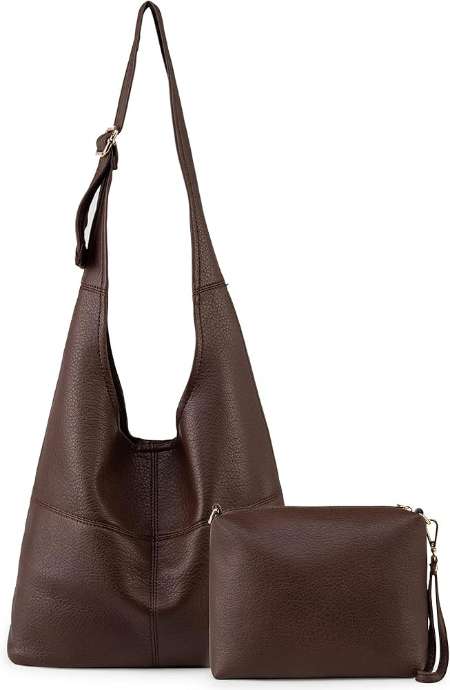 Montana West Hobo Bags Purse for Women Ultra Soft Foldable Shoulder Slouchy Handbags with Cosmeti... | Amazon (US)
