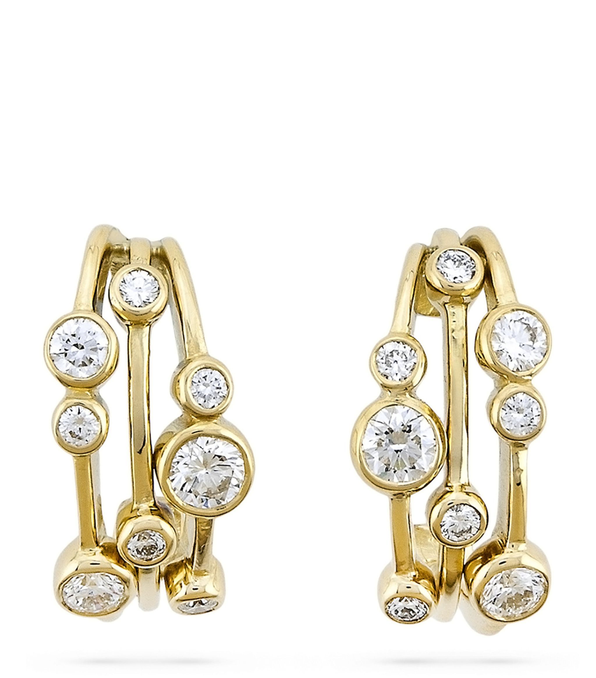 Yellow Gold and Diamond Raindance Hoop Earrings | Harrods