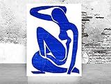 Fashion Glam Wall Art Poster Print - Blue Nude Henri Matisse Reproduction - Printed on Fine Art Pape | Amazon (US)